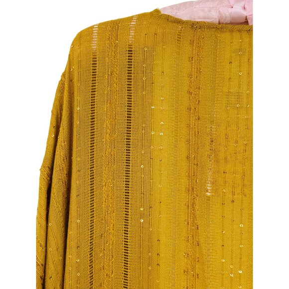 NWT Free People Golden Yellow Sequin Kimono | Boho Whimsigoth Coastal Cowgirl OS - Picture 9 of 16